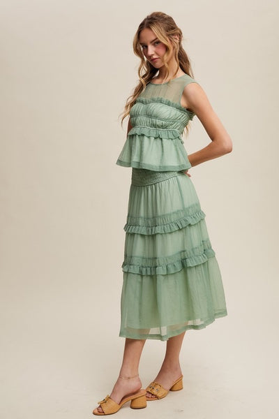 Ruffle Blouse & Skirt Set