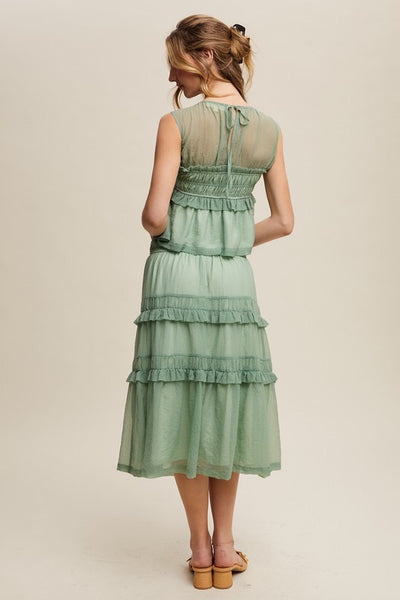 Ruffle Blouse & Skirt Set