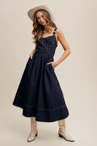 Buckle Strap Corset Dress