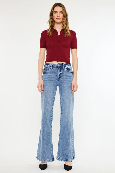 High Rise Wide Leg Flare Jean