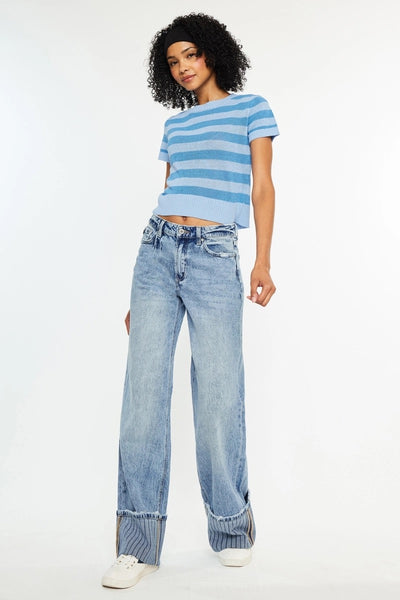 Extra Wide Cuff Wide Leg Jean