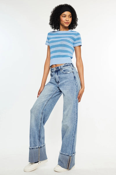 Extra Wide Cuff Wide Leg Jean