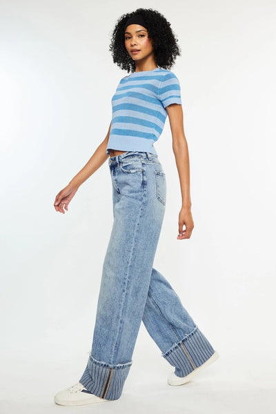 Extra Wide Cuff Wide Leg Jean