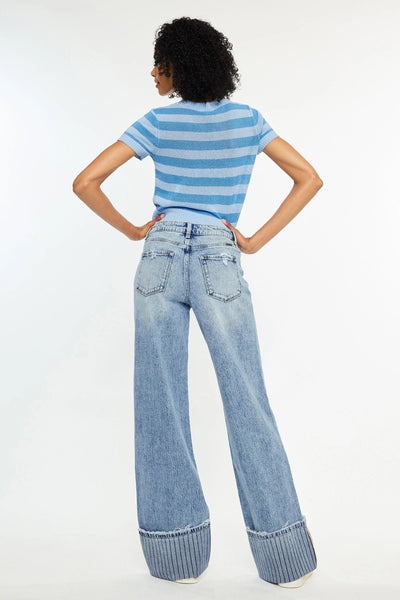 Extra Wide Cuff Wide Leg Jean
