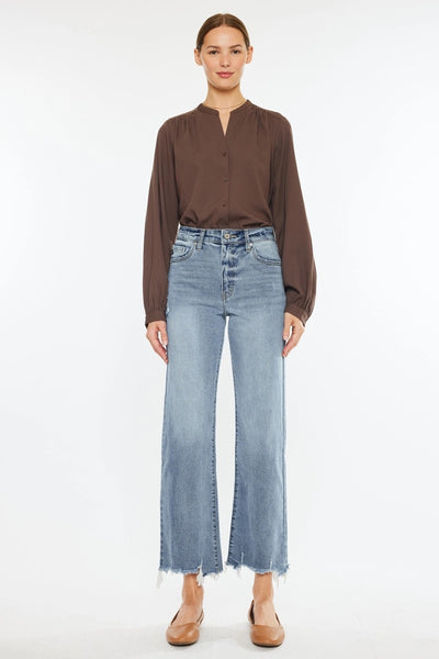 Kan Can High Rise Slim Wide Leg Jean