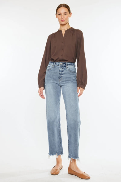 Kan Can High Rise Slim Wide Leg Jean