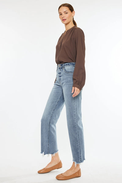 Kan Can High Rise Slim Wide Leg Jean