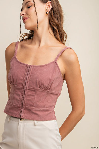 Corduroy Hook & Eye Tank