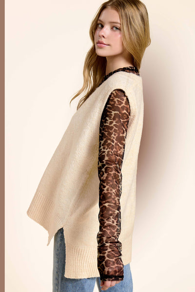 Oversized Soft Knit Sweater Vest