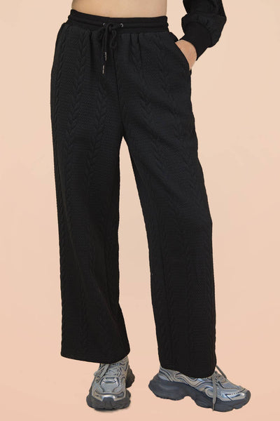 Cable Knit Textured Comfy Pants