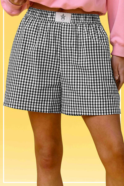 Banded Gingham Check Boxer Shorts