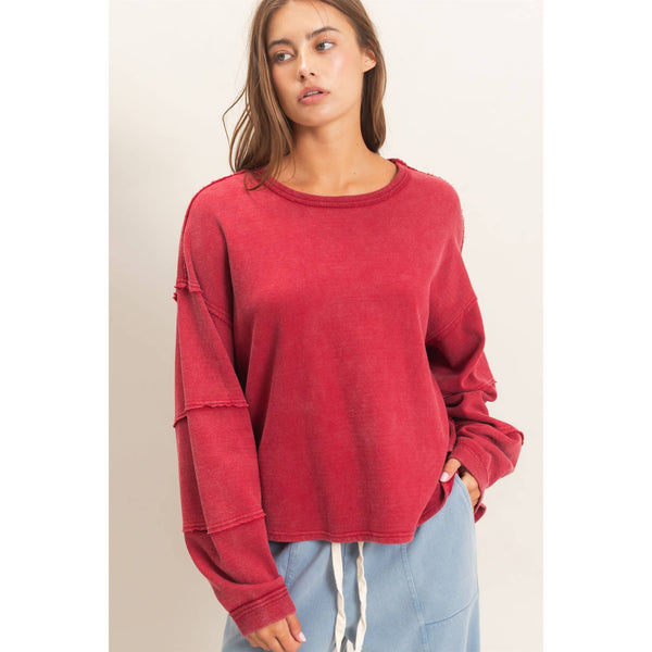 Mineral Wash Raw Edge Top