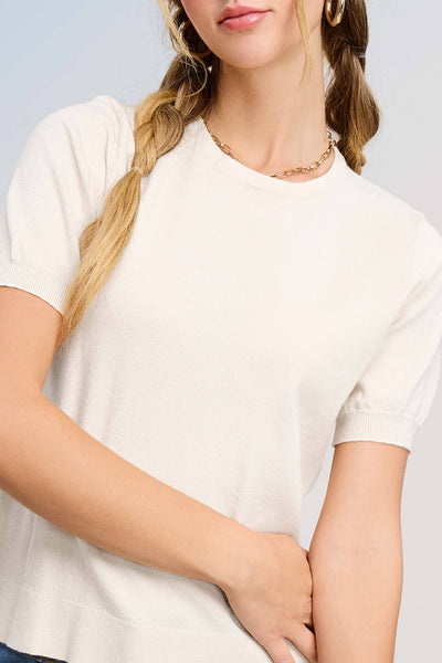 Soft Short Sleeve Stretchy Knit Top