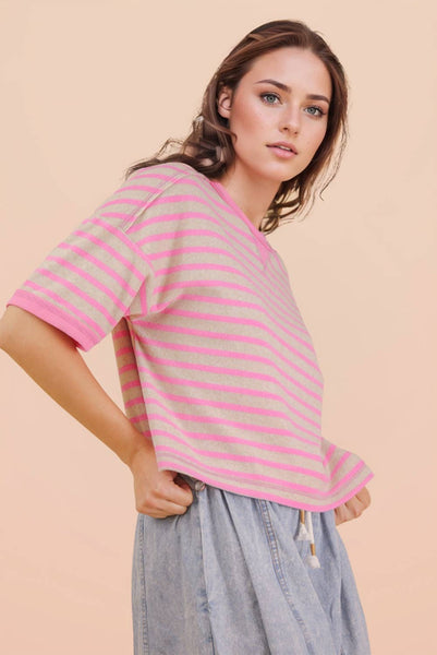 Oversized Stripe Casual Comfy Knit Top