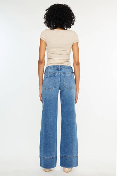 MID RISE SEAM WIDE LEG JEANS
