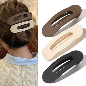 LARGE OVAL LAY DOWN FLAT HAIR CLAW CLIPS