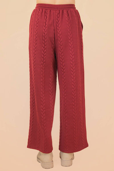 Cable Knit Textured Comfy Pants