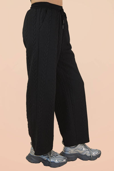 Cable Knit Textured Comfy Pants
