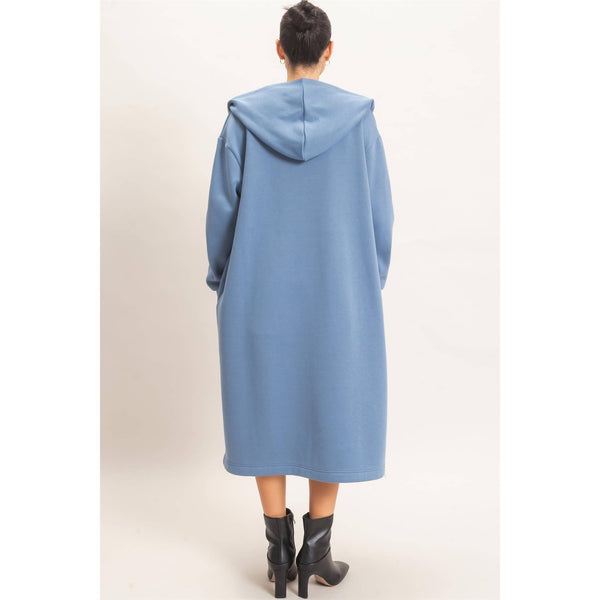 Oversized Longline Zip-Up Hoodie Jacket