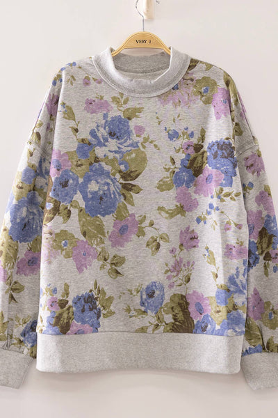PLUS SIZE Floral Print Sweatshirt