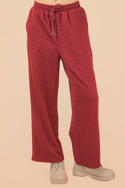 Cable Knit Textured Comfy Pants