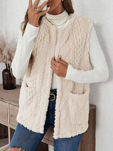 Double Sided Plush Pocket Casual Vest