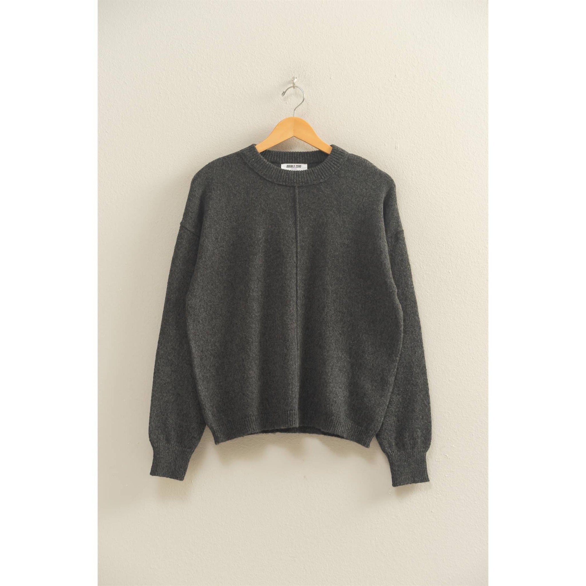 Front Seam Crew Neck Sweater