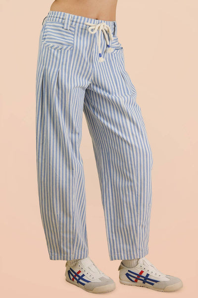 Striped Barrel Denim Pants