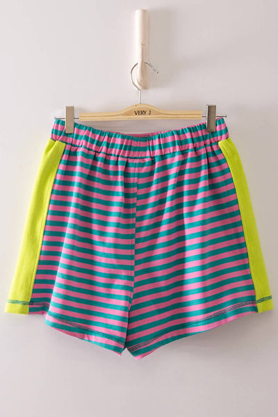 Striped Color Block Lounge Shorts