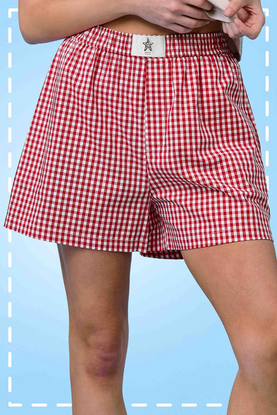 Banded Gingham Check Boxer Shorts