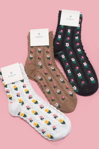 FLORAL MID CALF LENGTH SOCKS