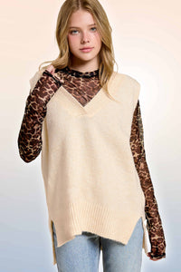 Oversized Soft Knit Sweater Vest