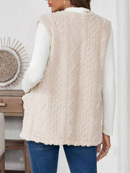 Double Sided Plush Pocket Casual Vest