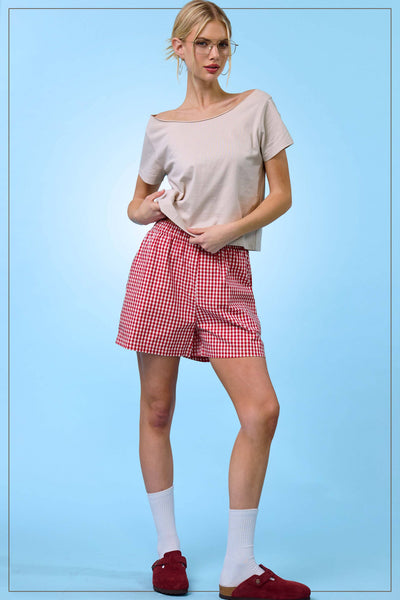 Banded Gingham Check Boxer Shorts
