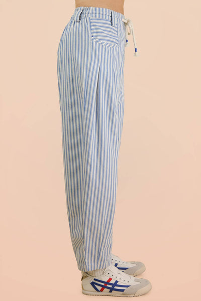 Striped Barrel Denim Pants