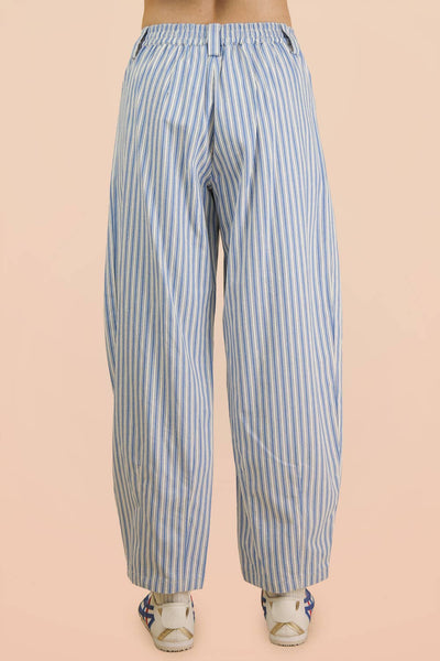 Striped Barrel Denim Pants