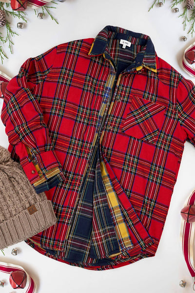 Loose Fit Button Down Soft Fabric Plaid Shirts