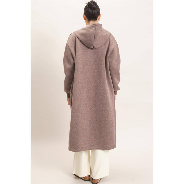 Oversized Longline Zip-Up Hoodie Jacket