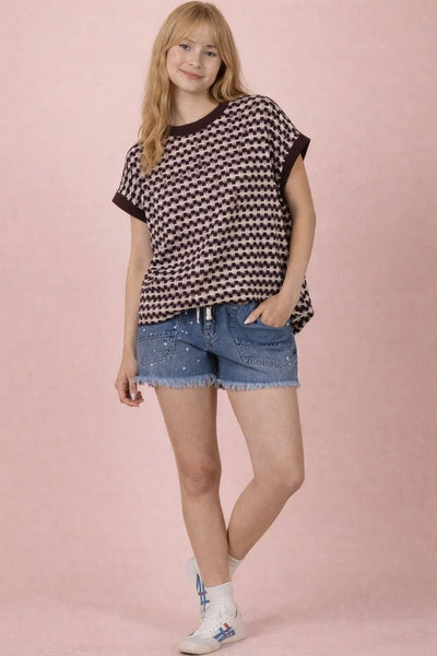 Textured Knit Casual Comfy Top