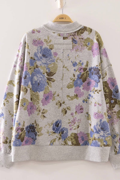PLUS SIZE Floral Print Sweatshirt