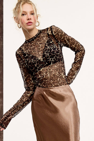 SemiSheer Leopard Mesh Top