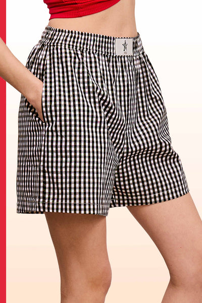 Banded Gingham Check Boxer Shorts