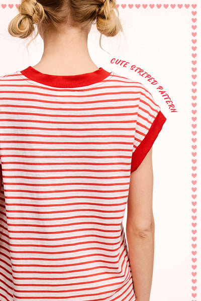 Nautical Cap Sleeve Striped Top