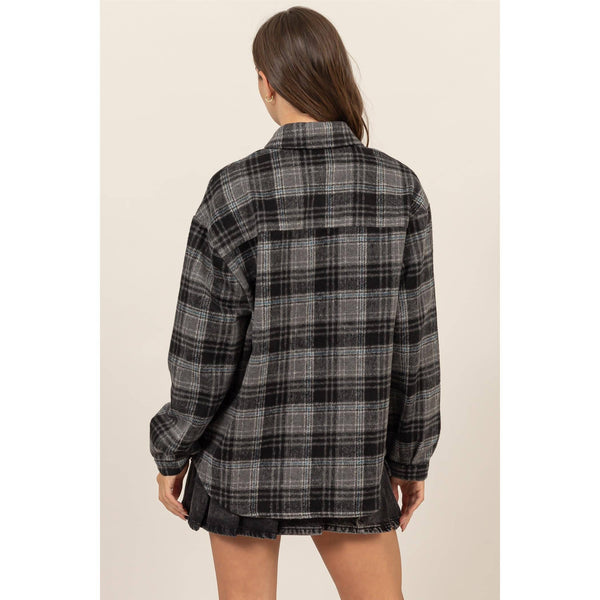 Plaid Shacket With Pockets