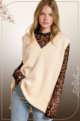 Oversized Soft Knit Sweater Vest