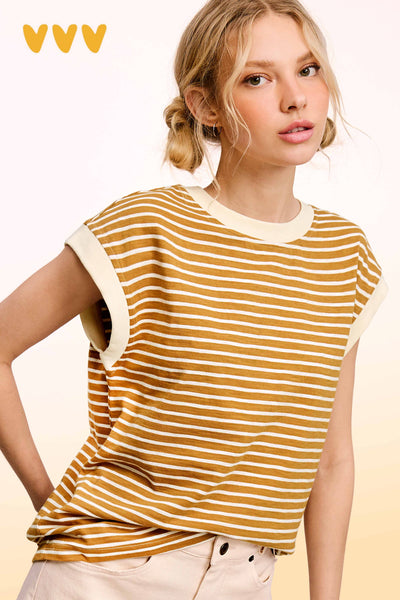 Nautical Cap Sleeve Striped Top