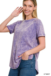 Acid Wash French Terry Top