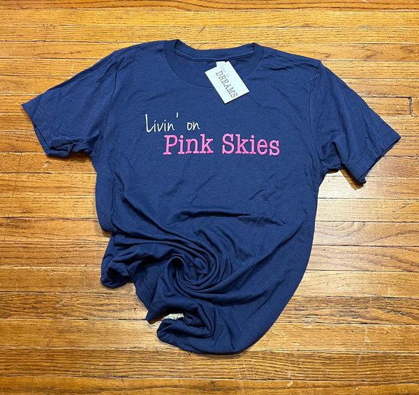 Adult Livin' on Pink Skies T-shirt