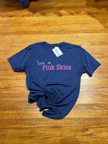 Adult Livin' on Pink Skies T-shirt