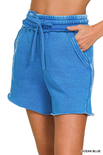 Acid Wash Fleece Shorts